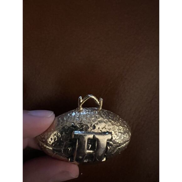 Football Charm Keychain Pendant H Harvard Texans Hawaii Houston Brass Metal - Picture 4 of 6